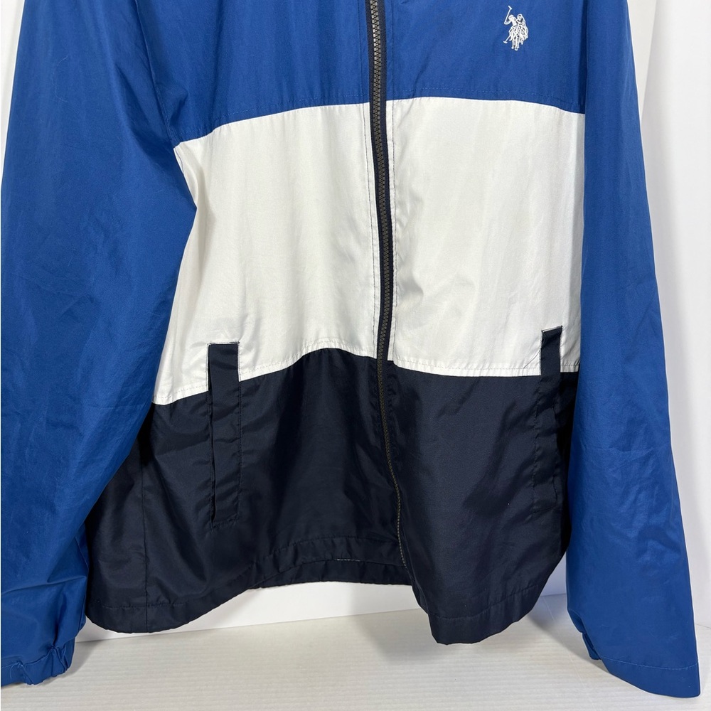 U.S. Polo Assn. Blue and White Windbreaker